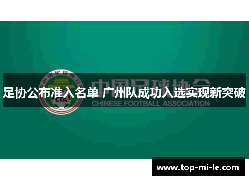 足协公布准入名单 广州队成功入选实现新突破